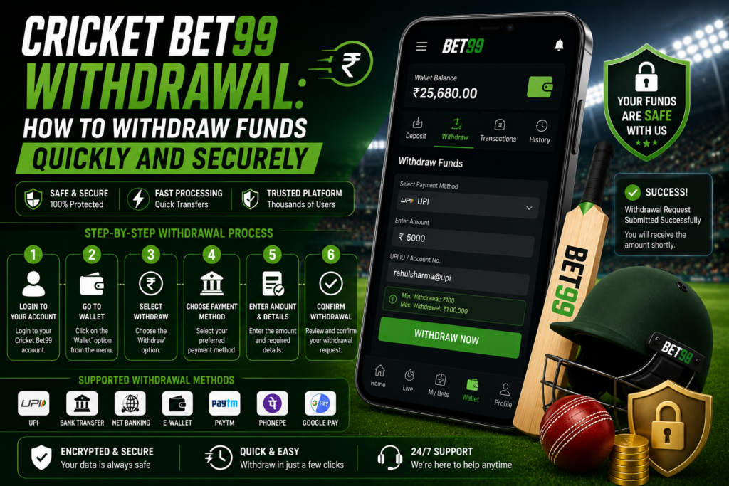 Cricket Bet99 Withdrawal How to Withdraw Funds Quickly and Securely